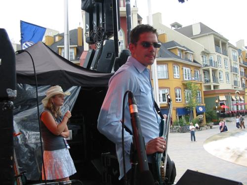Kindha Gorman and Stephen F. Wood await the arrival of the masses at soundcheck, Mt. Tremblant